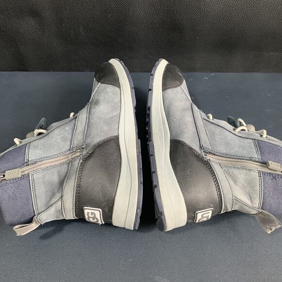 UGG Blue Gray Leather Turlock Snow Boots Men’s Size 6. 200 G Thinsulate Zip Up.